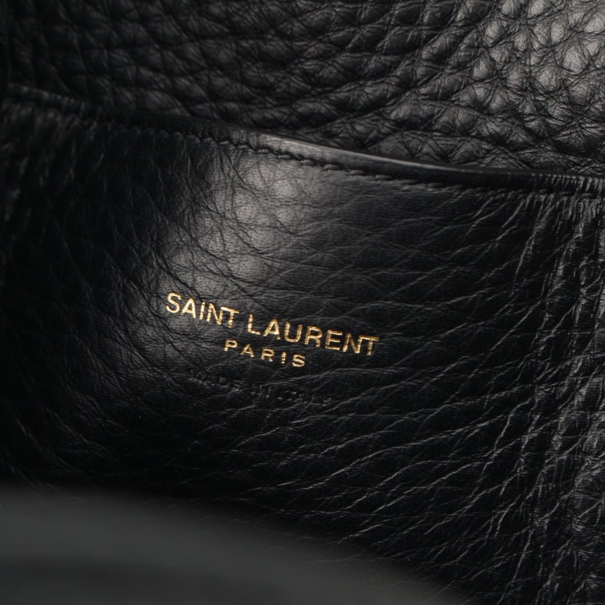 Saint Laurent Le 5 A 7 Bea Baby Bear Gray Leather 2-Way Handbag Black — view 7