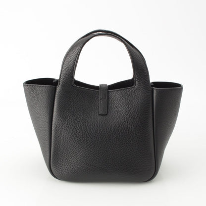 Saint Laurent Le 5 A 7 Bea Baby Bear Gray Leather 2-Way Handbag Black — view 4