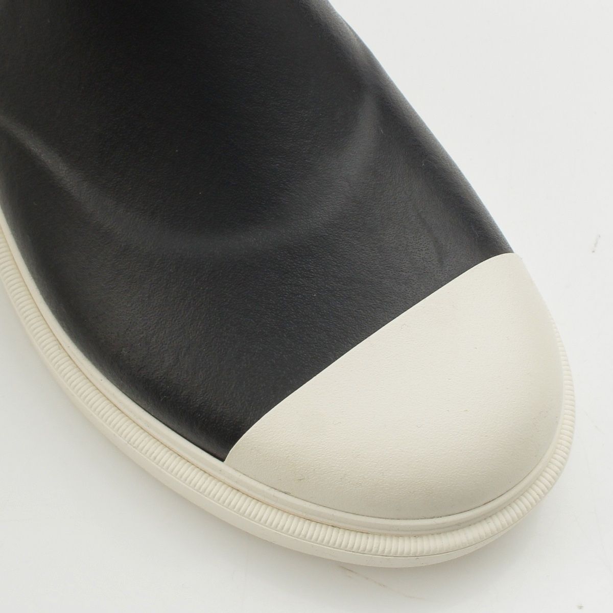 Chanel Rubber CC Logo Long Boots Rain Shoes Black White — view 6