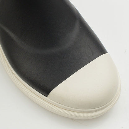 Chanel Rubber CC Logo Long Boots Rain Shoes Black White — view 6