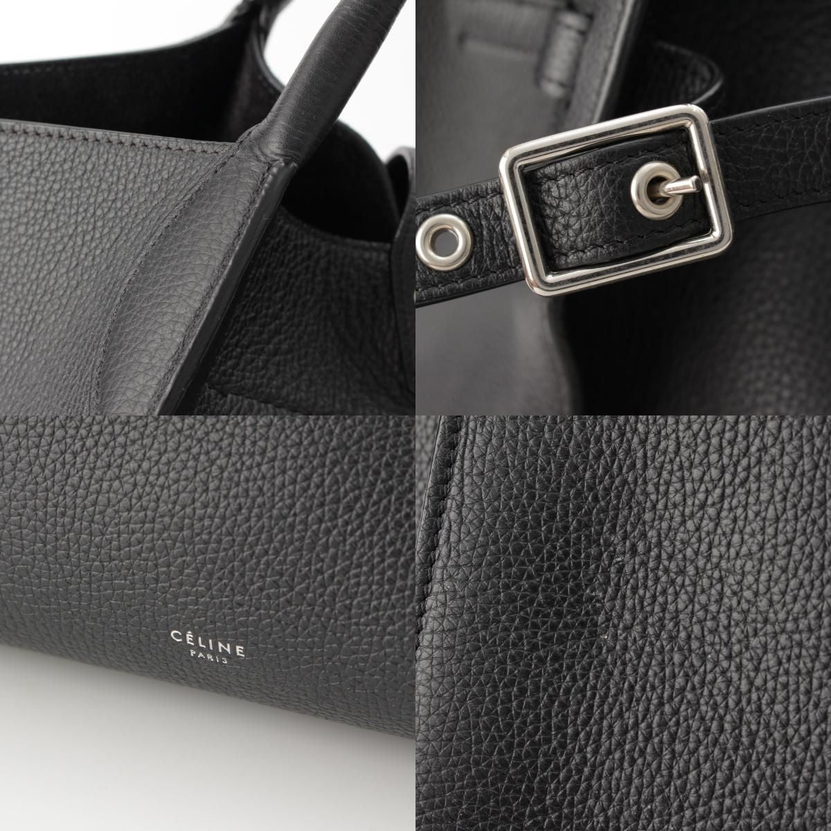 Celine Big Medium Leather Tote Bag Black — view 8
