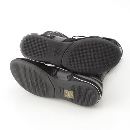 Miu Miu Gymnasium Technical Fabric Zip Up Boots Sneakers Black — view 5