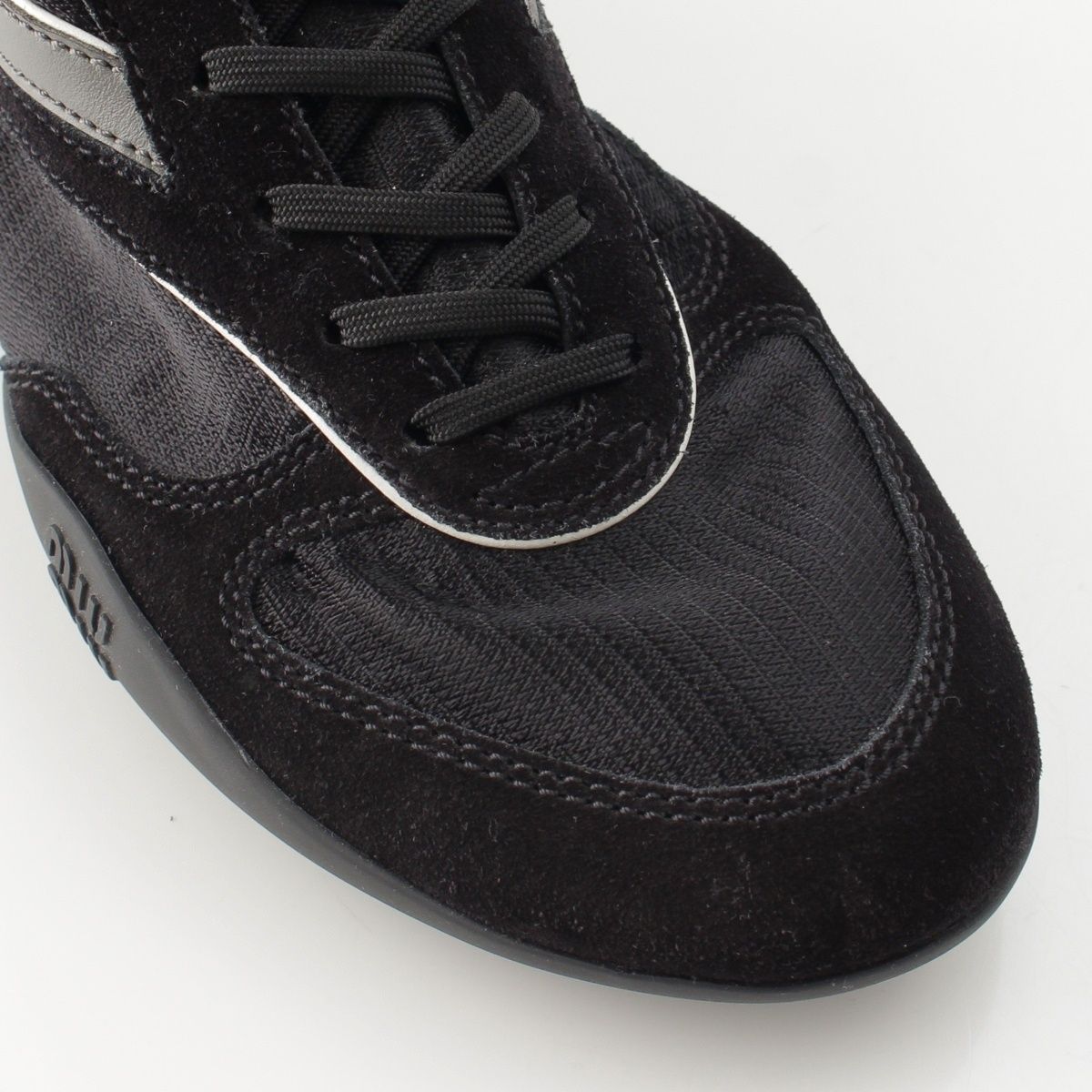 Miu Miu Gymnasium Technical Fabric Zip Up Boots Sneakers Black — view 6