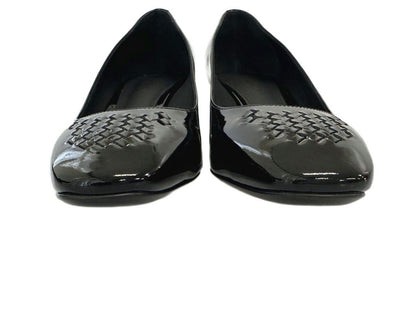 Bottega Veneta Scarpa Pelle S Cuoio Patent Leather Chunky Heel Pumps Black — view 7