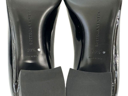 Bottega Veneta Scarpa Pelle S Cuoio Patent Leather Chunky Heel Pumps Black — view 6