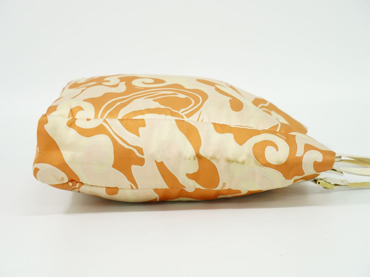 Fendi Marble Pattern Shoulder Bag Tote Canvas Orange Multicolor — view 4