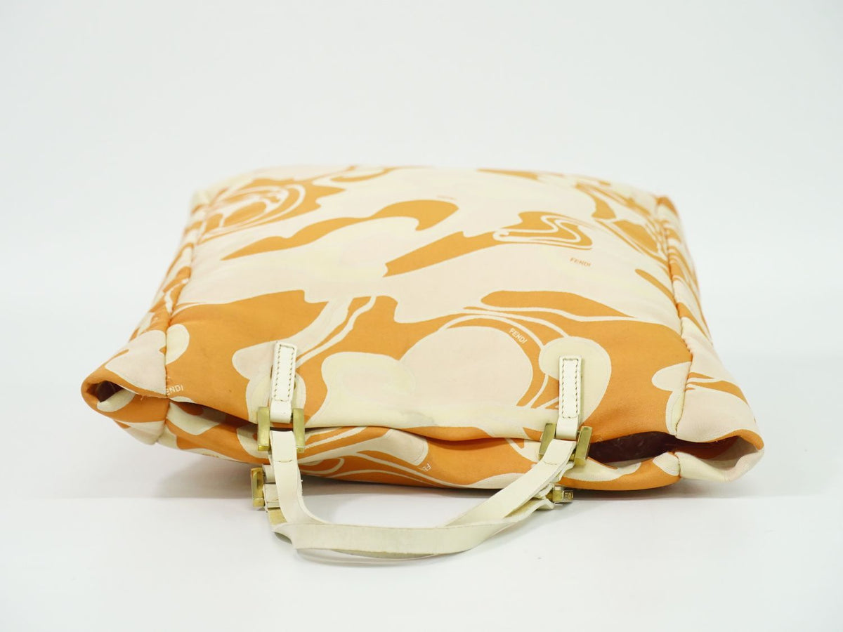 Fendi Marble Pattern Shoulder Bag Tote Canvas Orange Multicolor — view 5