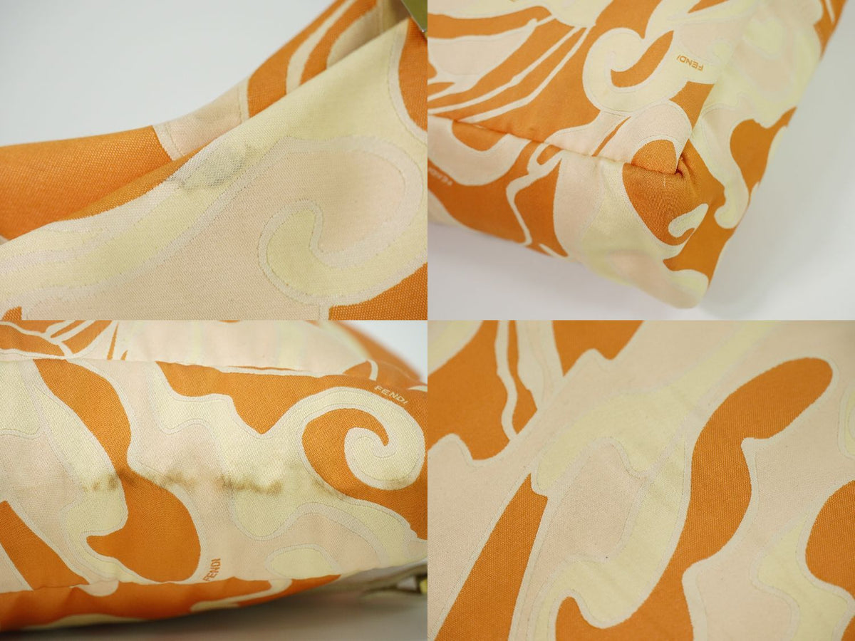 Fendi Marble Pattern Shoulder Bag Tote Canvas Orange Multicolor — view 7