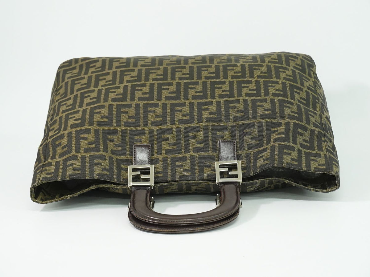 Fendi Zucca Tote Bag Canvas Brown — view 5