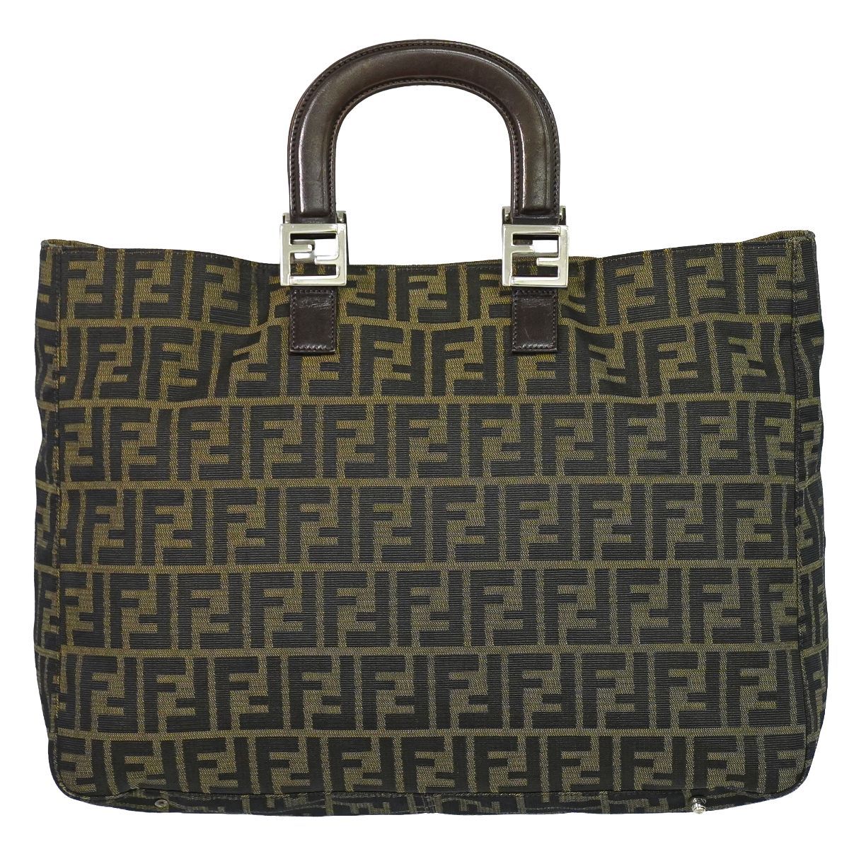 Fendi Zucca Tote Bag Canvas Brown