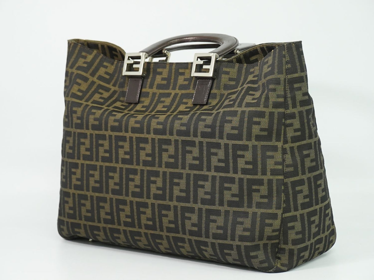Fendi Zucca Tote Bag Canvas Brown — view 2