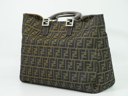 Fendi Zucca Tote Bag Canvas Brown — view 2