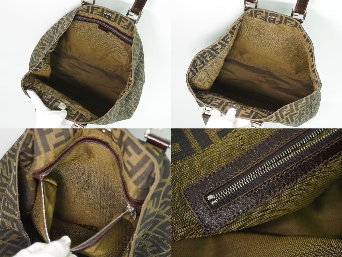 Fendi Zucca Tote Bag Canvas Brown — view 8