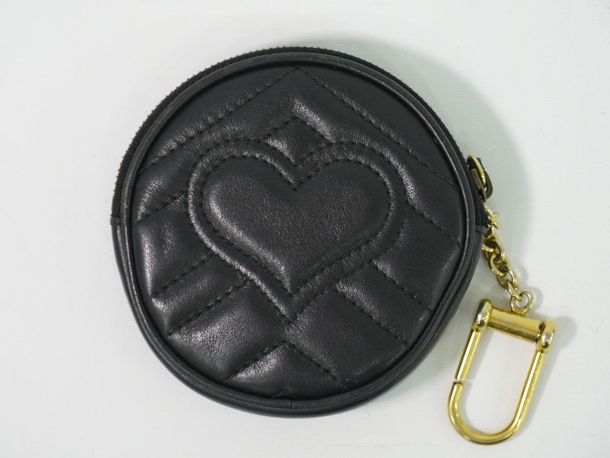 Gucci GG Marmont Round Shape Coin Purse Leather Black — view 2
