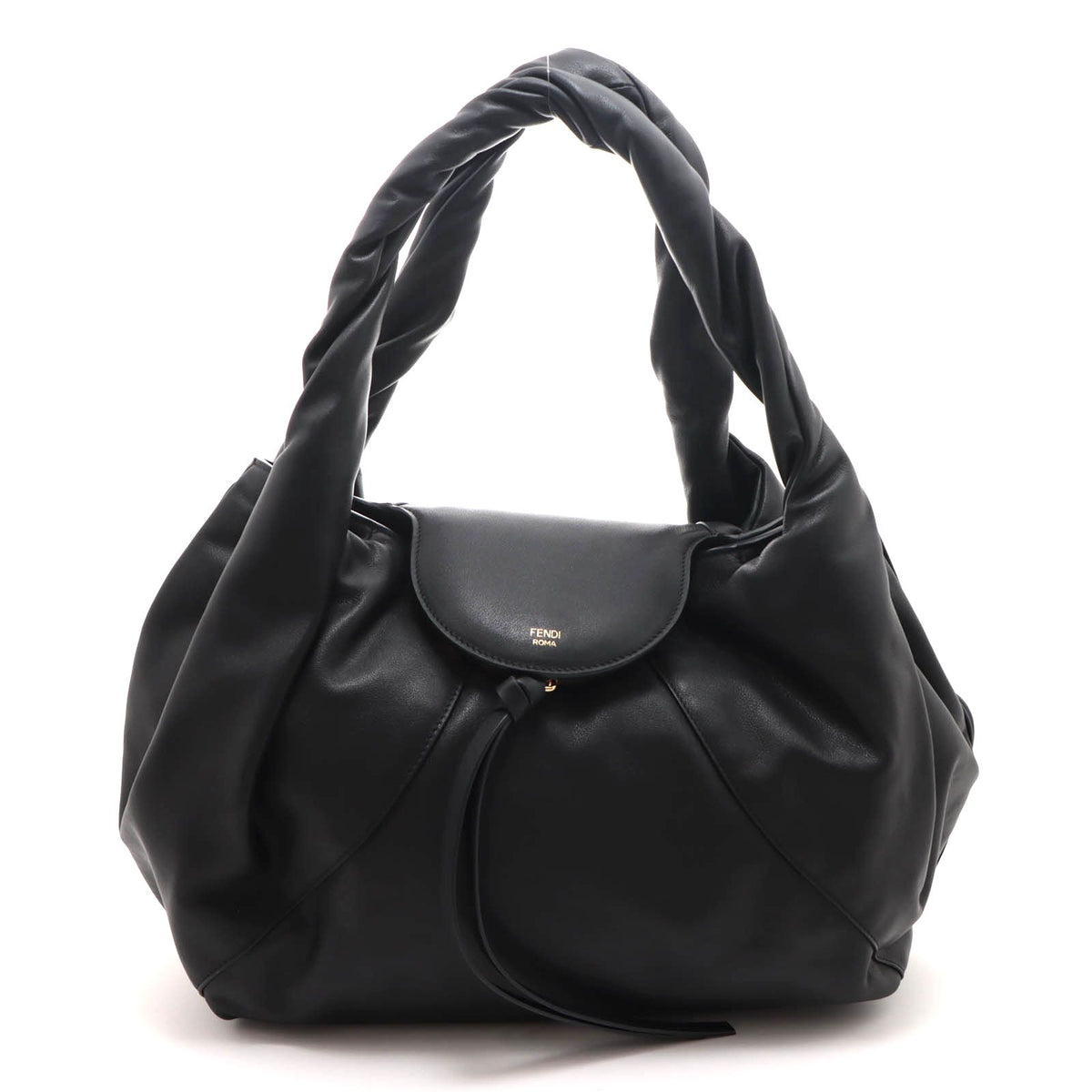 Fendi Spy Black Leather Shoulder Bag Calfskin