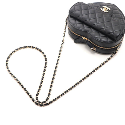 Chanel Quilted Heart Shape Shoulder Bag Lambskin — view 6