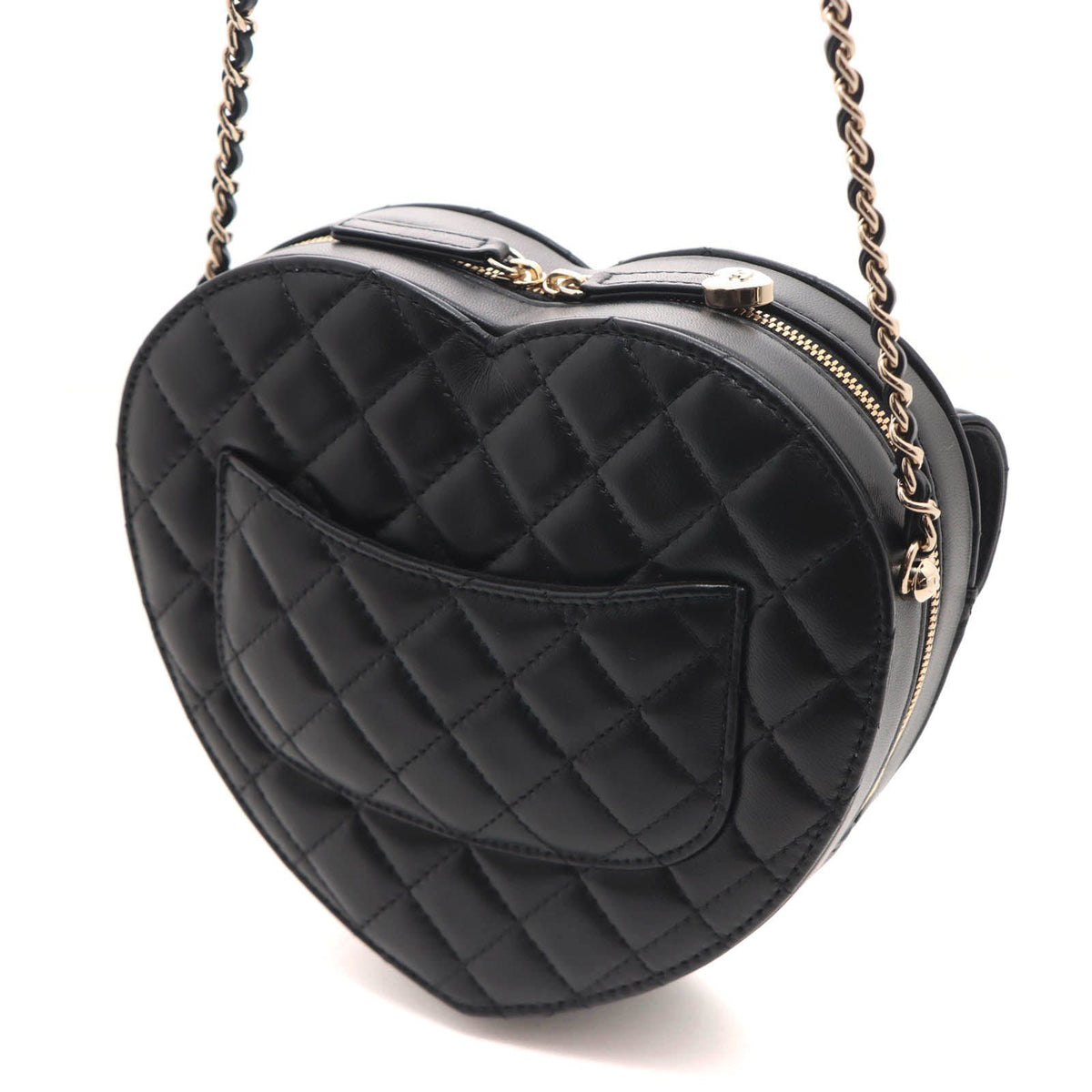 Chanel Quilted Heart Shape Shoulder Bag Lambskin — view 2