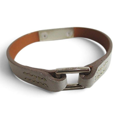 Hermes Leather Bracelet Mini Rival Gray — view 4
