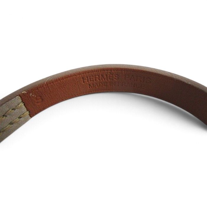 Hermes Leather Bracelet Mini Rival Gray — view 6