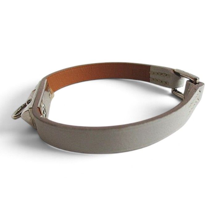 Hermes Leather Bracelet Mini Rival Gray — view 3