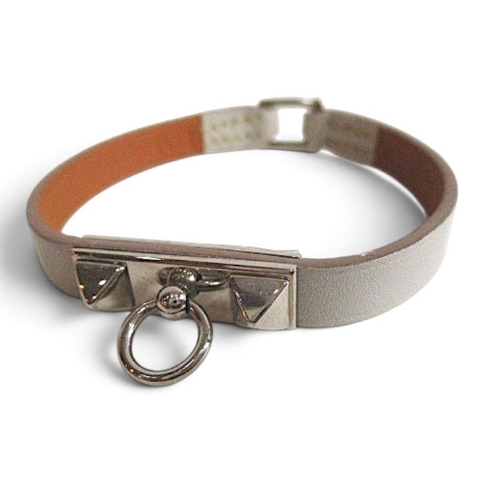 Hermes Leather Bracelet Mini Rival Gray — view 2