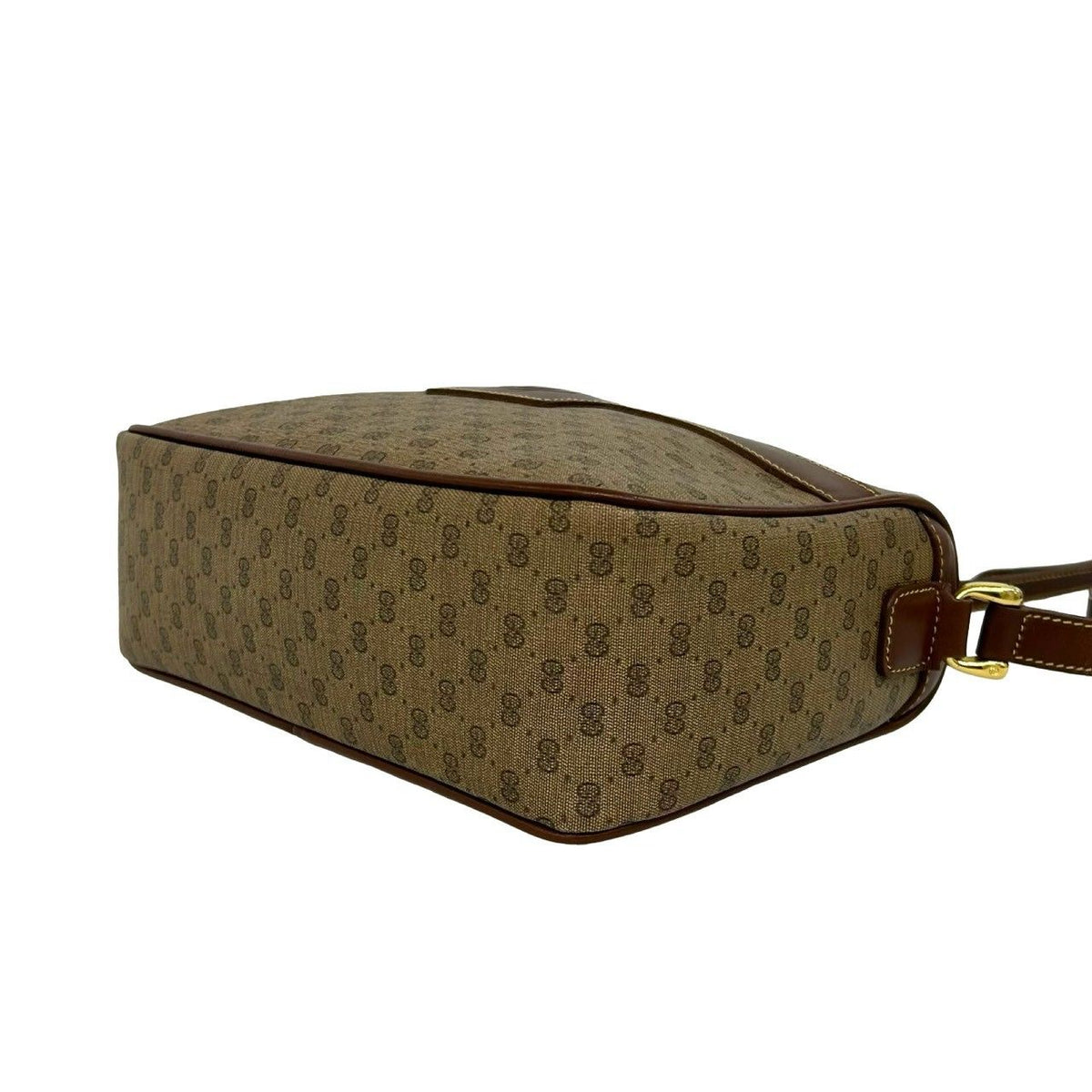 Gucci Vintage Micro GG Logo Pattern Leather Shoulder Bag Pochette Brown — view 8