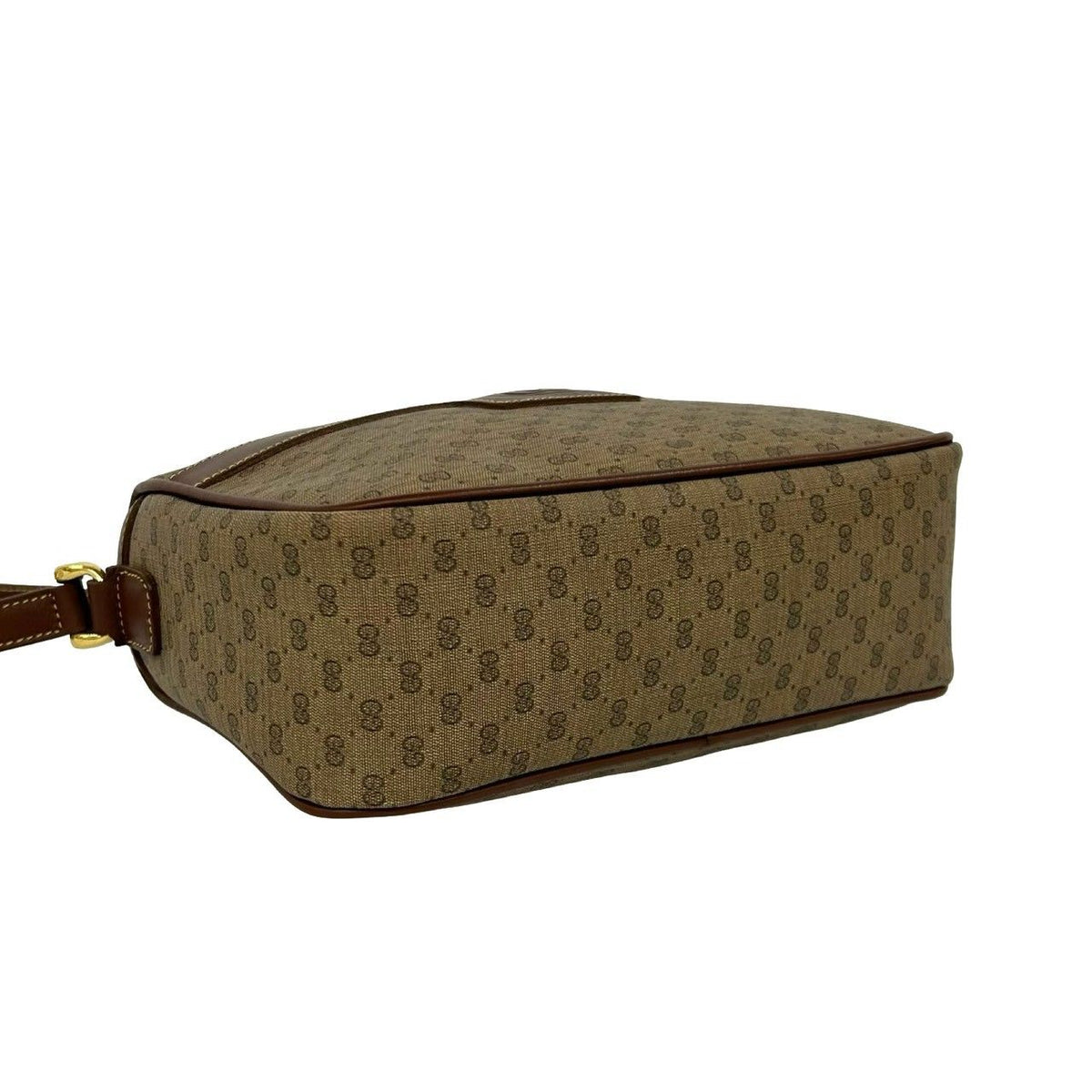 Gucci Vintage Micro GG Logo Pattern Leather Shoulder Bag Pochette Brown — view 7