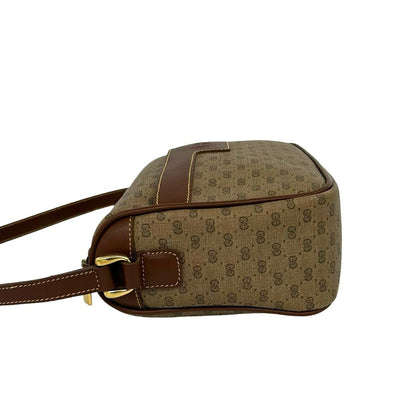 Gucci Vintage Micro GG Logo Pattern Leather Shoulder Bag Pochette Brown — view 5