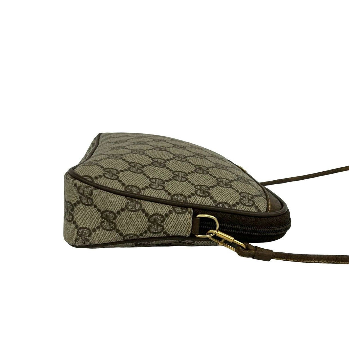 Gucci Vintage GG Logo Pattern Leather Shoulder Bag Pochette Brown — view 6