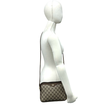 Gucci Vintage GG Logo Pattern Leather Shoulder Bag Pochette Brown — view 2