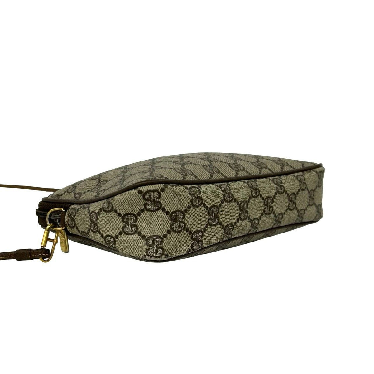 Gucci Vintage GG Logo Pattern Leather Shoulder Bag Pochette Brown — view 7