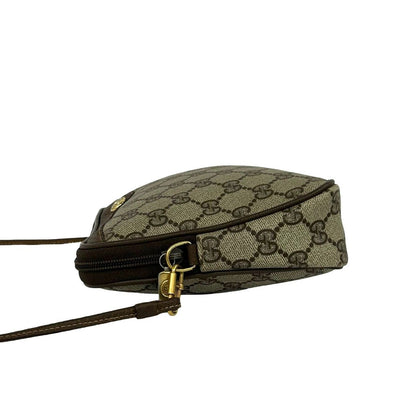 Gucci Vintage GG Logo Pattern Leather Shoulder Bag Pochette Brown — view 5