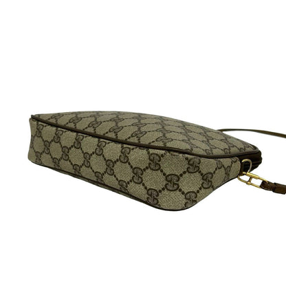 Gucci Vintage GG Logo Pattern Leather Shoulder Bag Pochette Brown — view 8