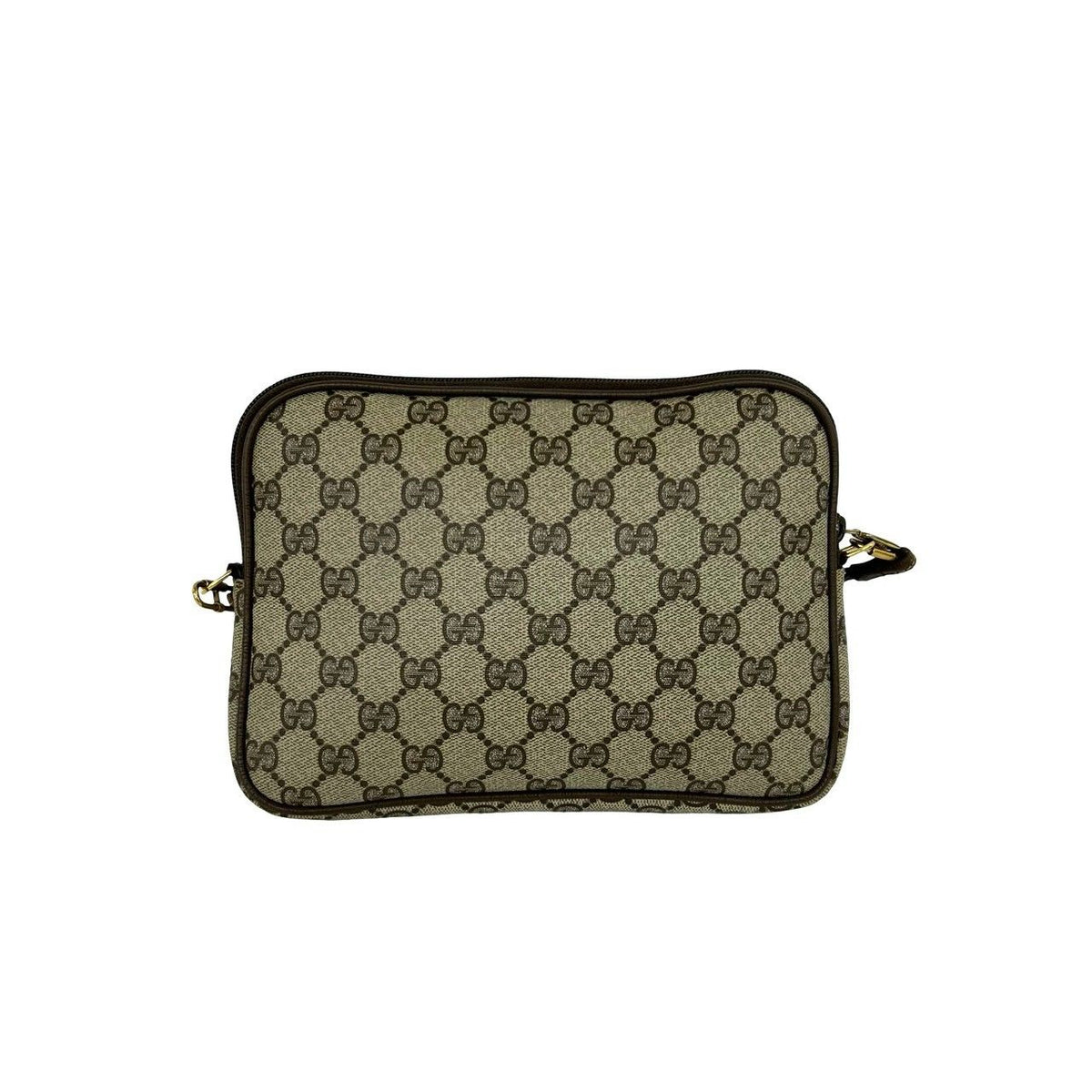 Gucci Vintage GG Logo Pattern Leather Shoulder Bag Pochette Brown — view 3