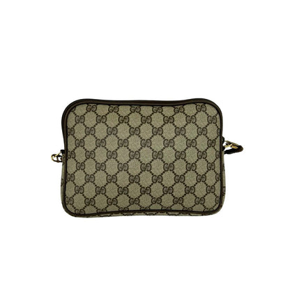 Gucci Vintage GG Logo Pattern Leather Shoulder Bag Pochette Brown — view 3