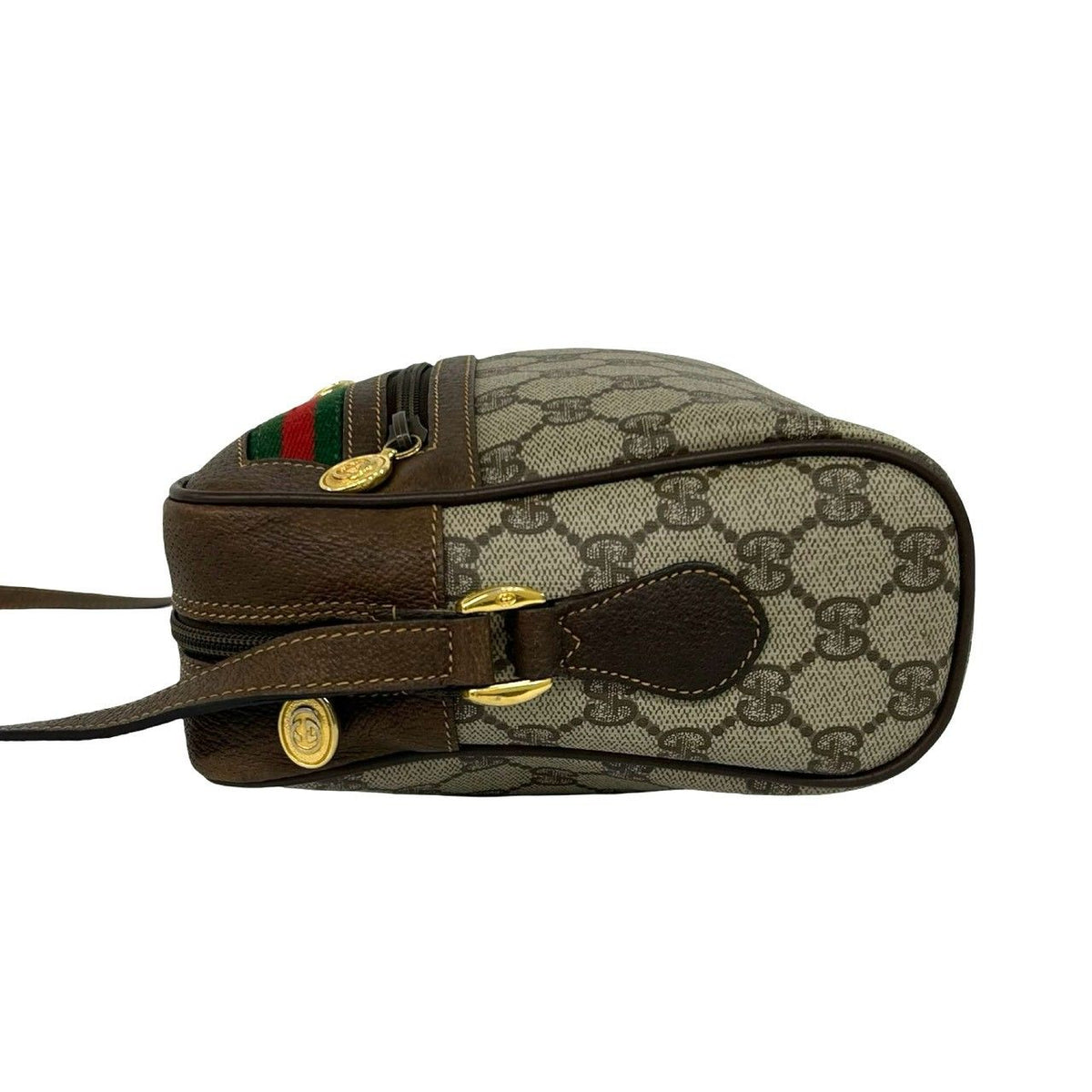 Gucci Vintage Sherry Line GG Logo Pattern Leather Shoulder Bag Pochette Brown — view 5