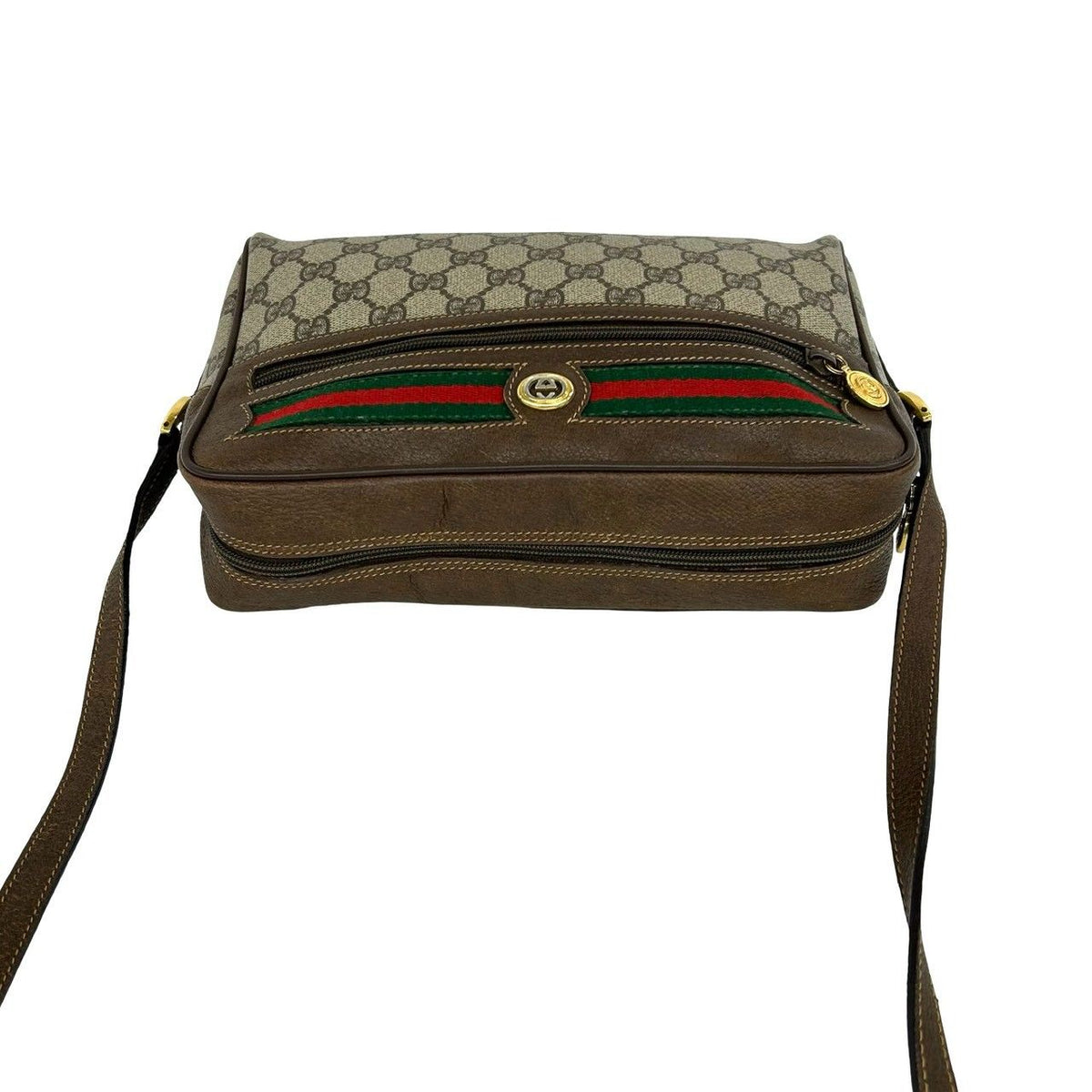 Gucci Vintage Sherry Line GG Logo Pattern Leather Shoulder Bag Pochette Brown — view 4