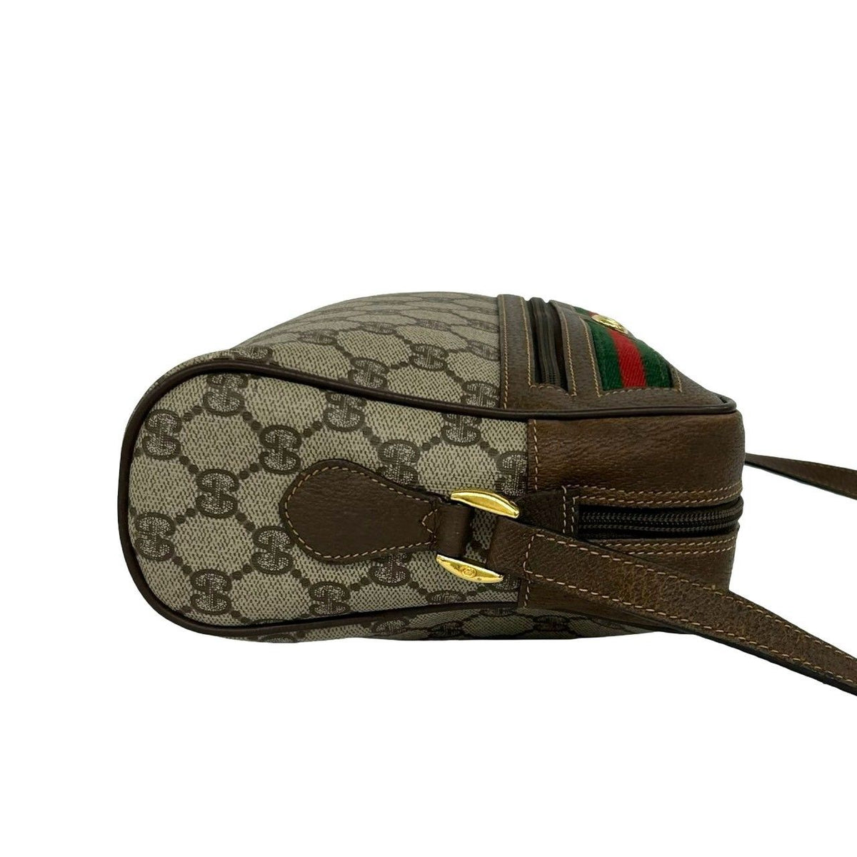 Gucci Vintage Sherry Line GG Logo Pattern Leather Shoulder Bag Pochette Brown — view 6