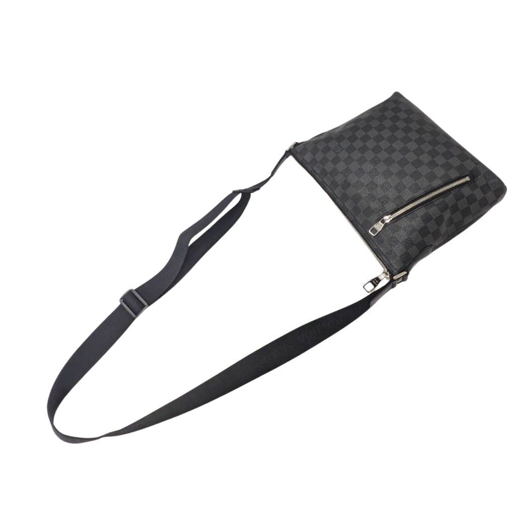 Louis Vuitton Shoulder Bag Damier Graphite Canvas Mick PM Black — view 7