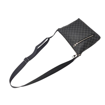 Louis Vuitton Shoulder Bag Damier Graphite Canvas Mick PM Black — view 7