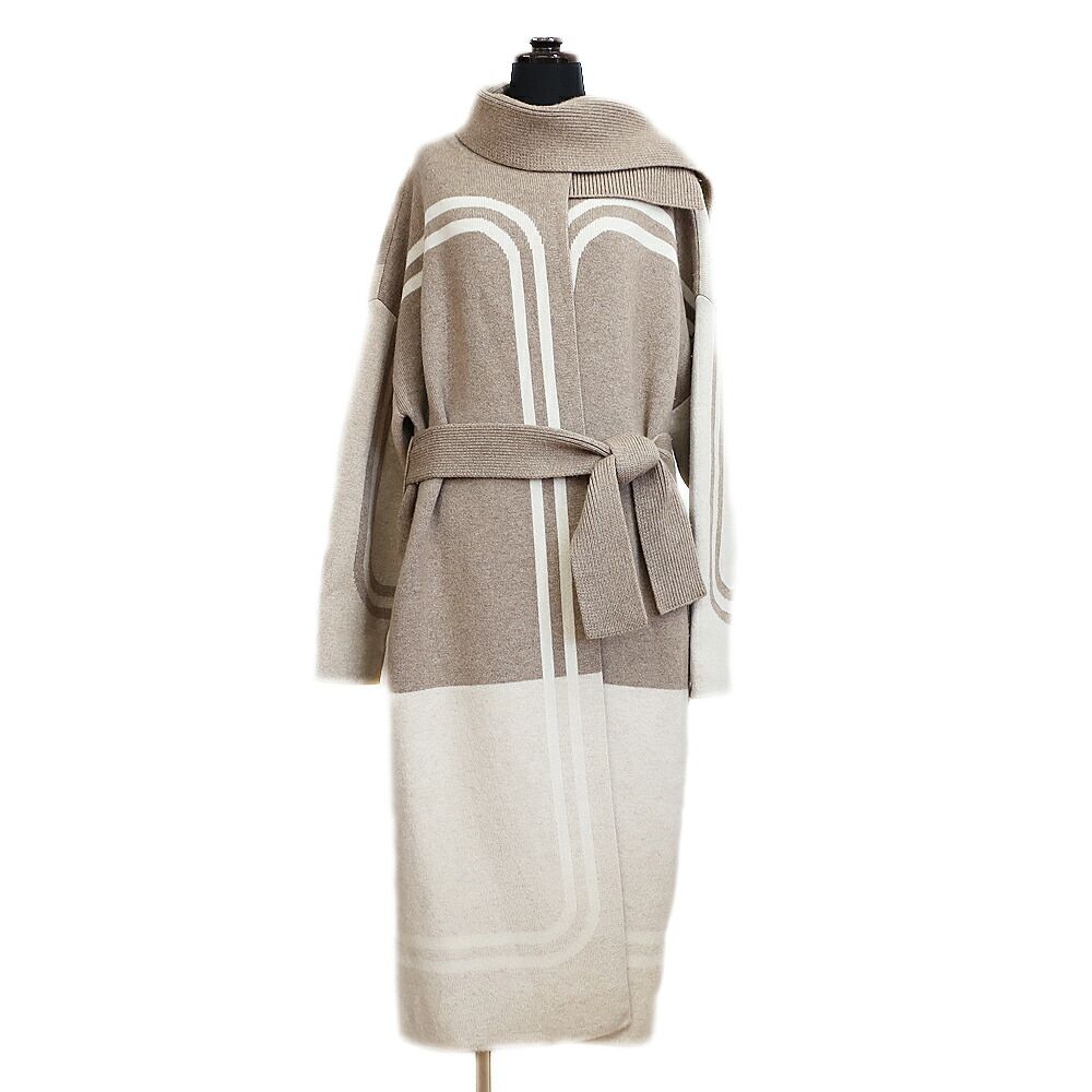 Hermes Long Coat Brides de Gala Cashmere Scarf 36