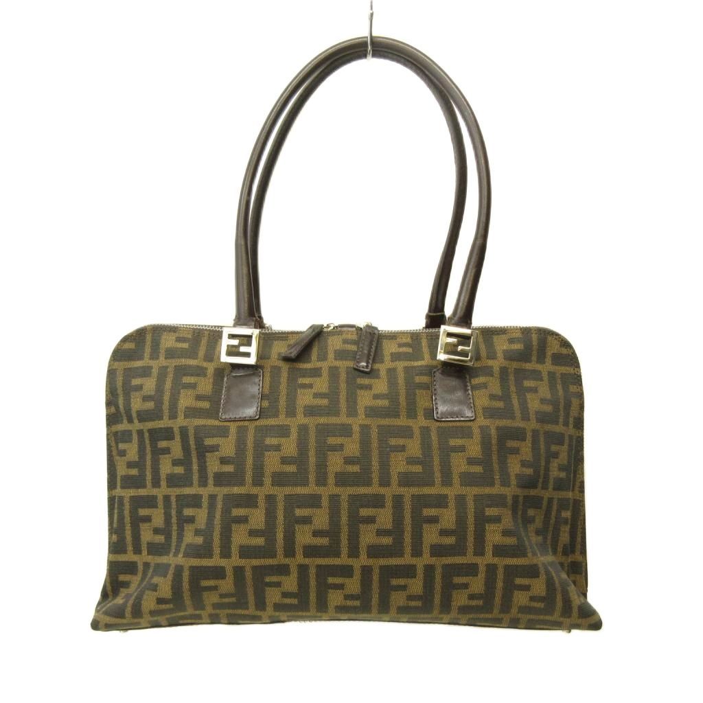 Fendi Tote Bag Zucca Pattern All Over Print FF Brown