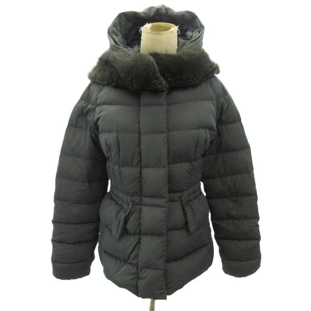 Moncler Gracieux Down Jacket Zip Up Fur Short Length Gray 2
