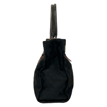 Loewe Tote Bag Anagram Pattern Black Dark Brown Ivory Leather — view 2