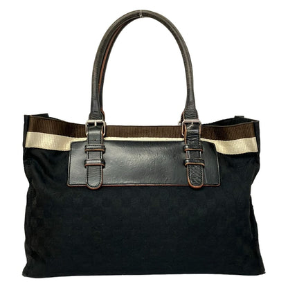 Loewe Tote Bag Anagram Pattern Black Dark Brown Ivory Leather — view 3