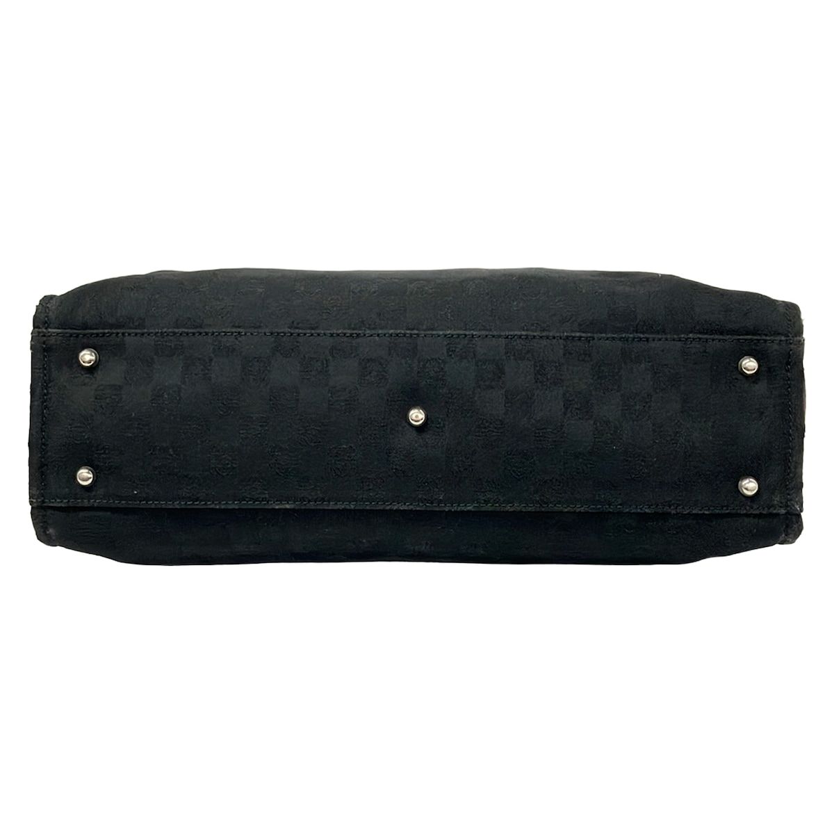 Loewe Tote Bag Anagram Pattern Black Dark Brown Ivory Leather — view 5