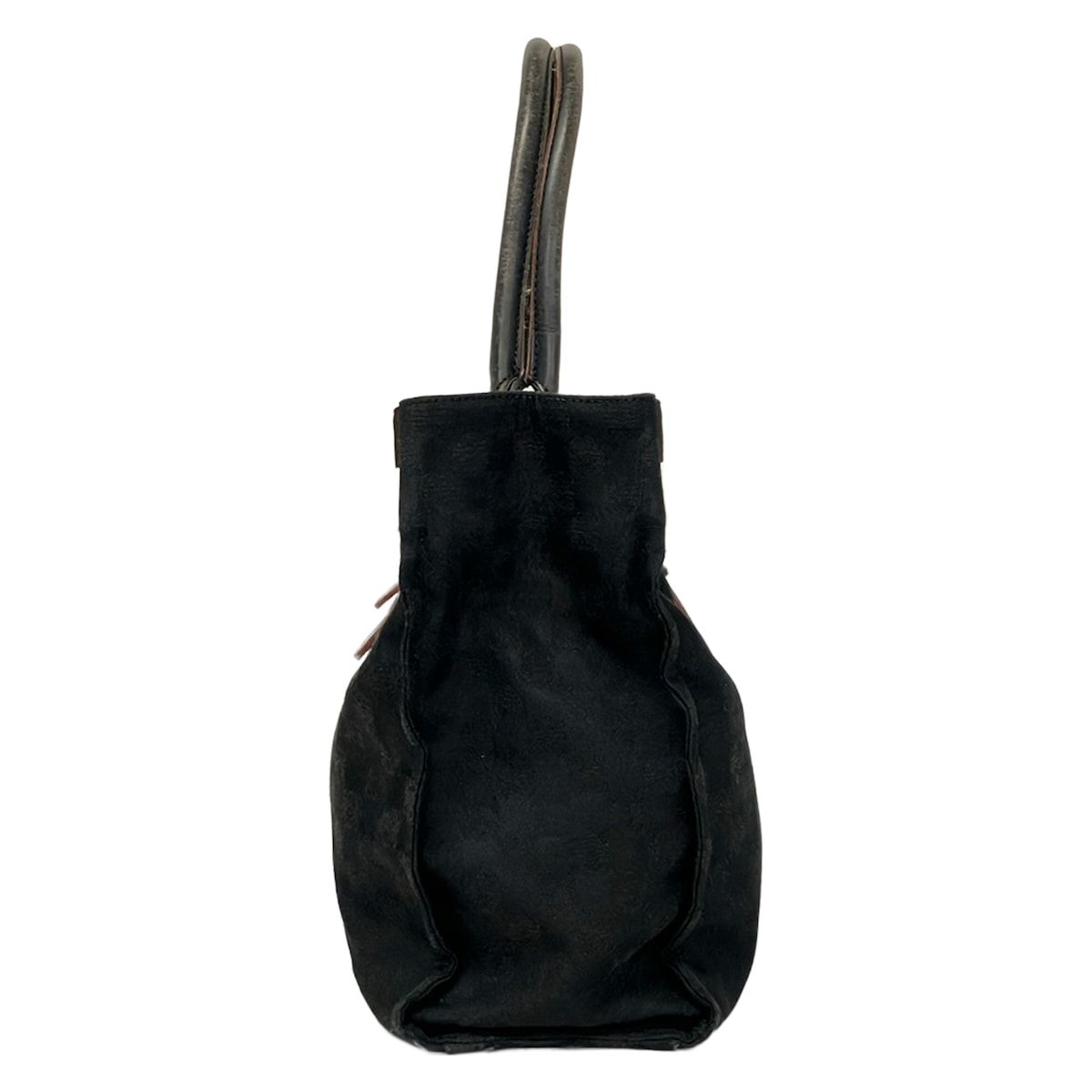 Loewe Tote Bag Anagram Pattern Black Dark Brown Ivory Leather — view 4