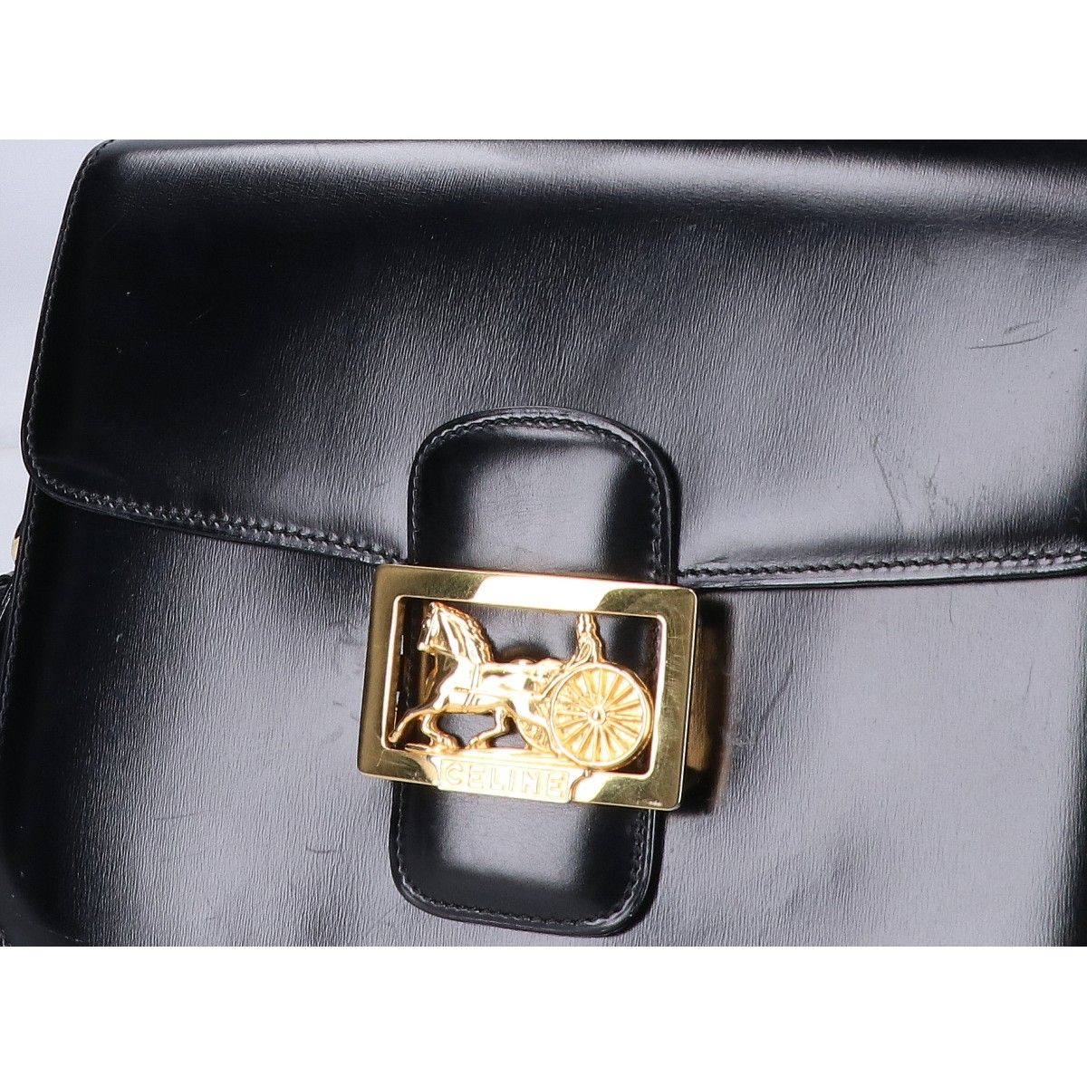Celine Vintage Horse Carriage Leather Flap Bag — view 8