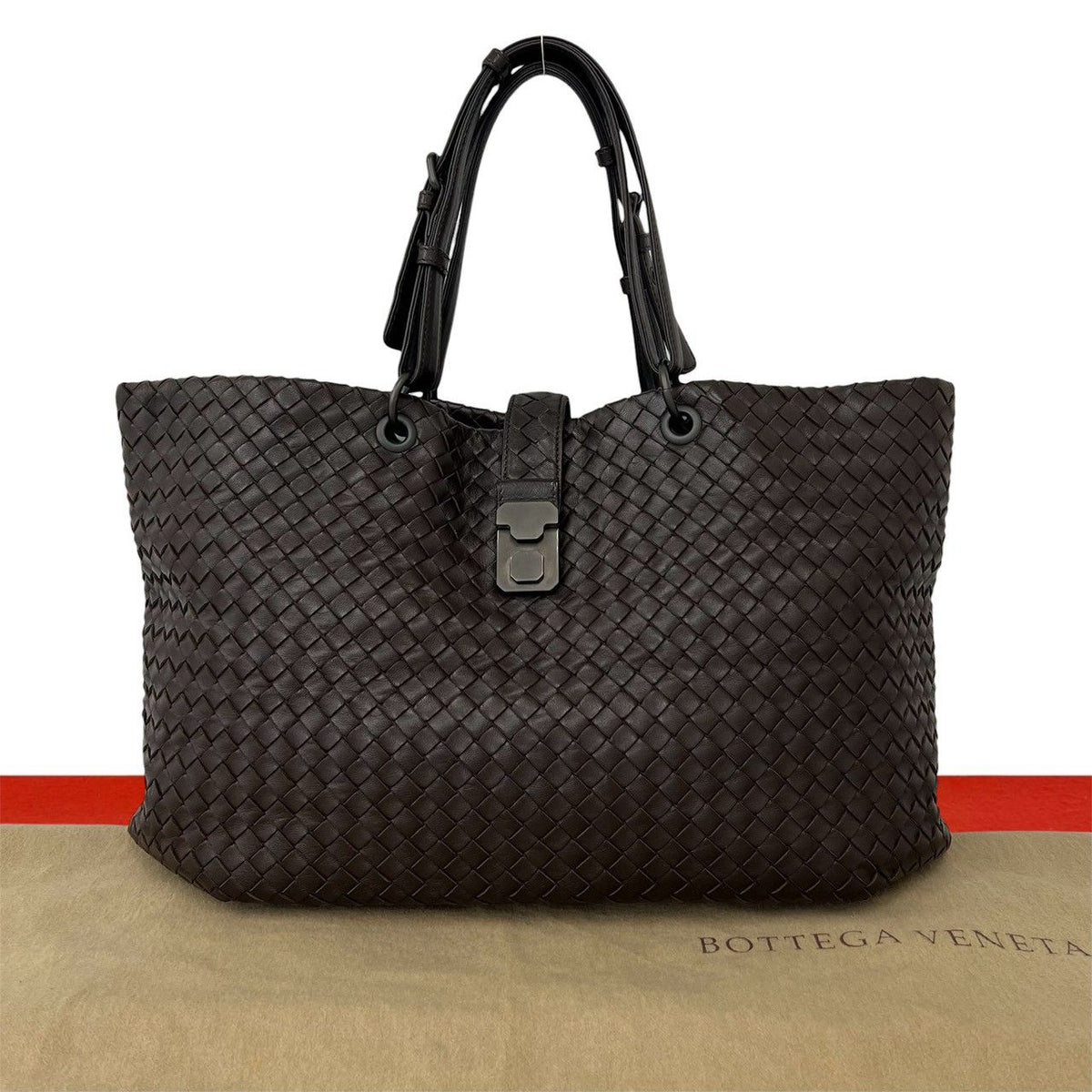 Bottega Veneta Intrecciato Leather Tote Bag Brown