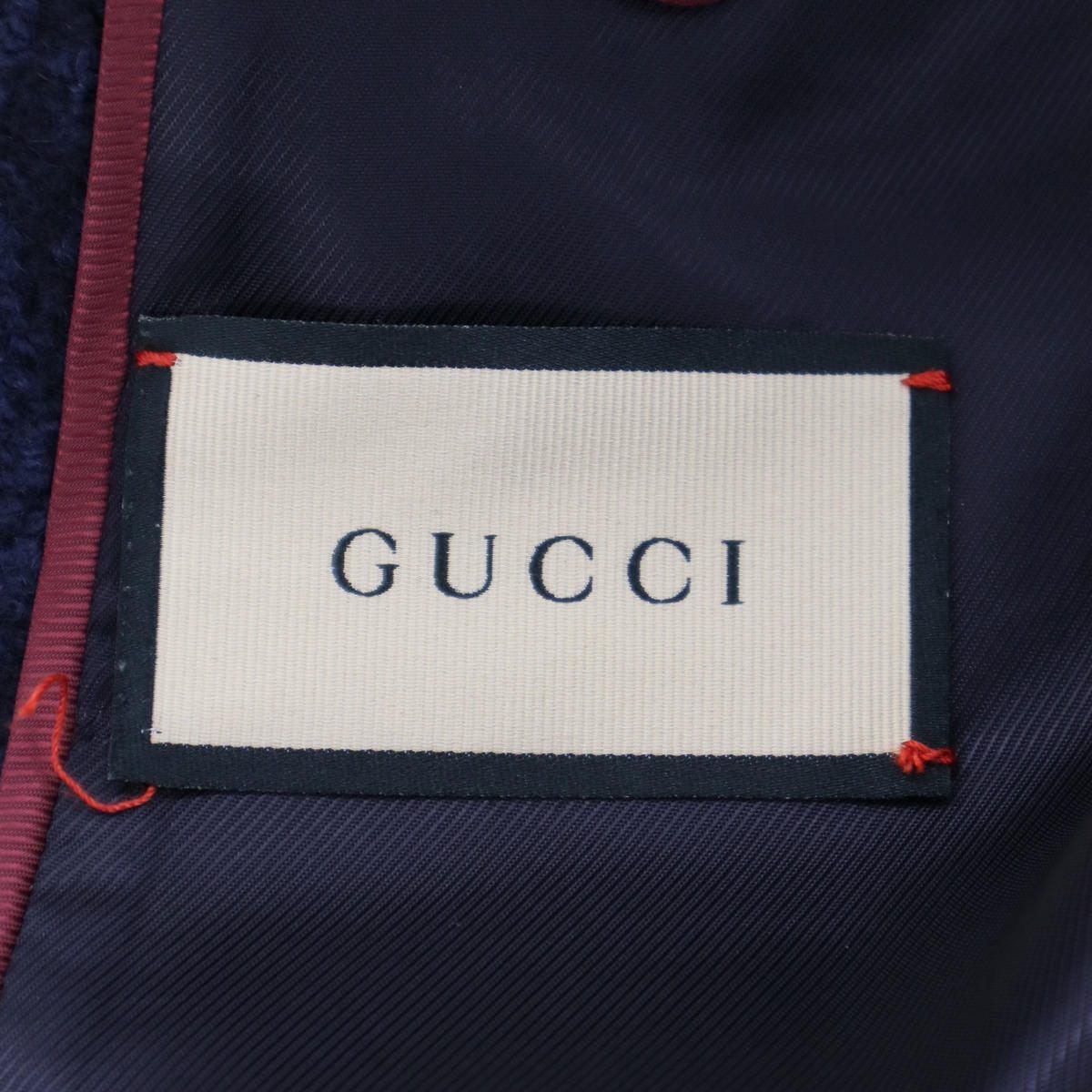 Gucci Tweed Boucle Coat Navy 36 — view 3